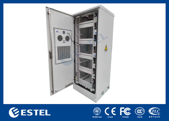 Cabinet de télécommunications extérieur avec PDU et boîte latérale 40U IP55 Niveau de protection 2000W Capacité de refroidissement 220VAC/48VDC Voltage d'entrée