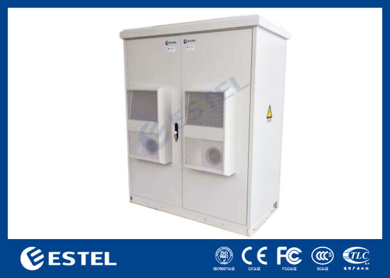 Armoire de télécommunication extérieure à double armoire 48U avec distribution d'alimentation et système de secours