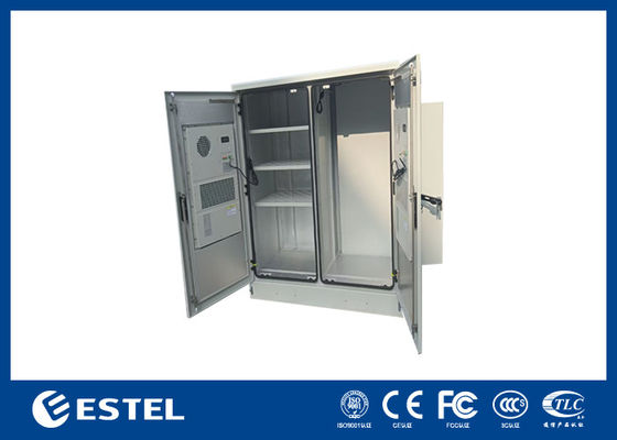 Armoire de télécommunication extérieure à double armoire 48U avec distribution d'alimentation et système de secours