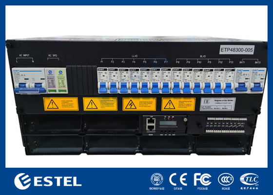 Système d'alimentation en courant continu de 3 ∼ 12 kW 5U Subrack, entrée 220 VAC, sortie 43 ∼ 58 VDC, efficacité > 96%, modules rectificateurs ≤ 2 kg, monture à support de 19 pouces