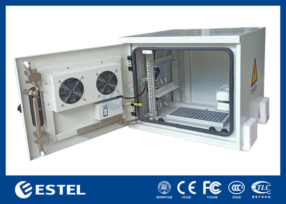 Couche en poudre de polyester Armoire de télécommunication extérieure avec deux ventilateurs AC220V 50Hz ET6060500A-9U