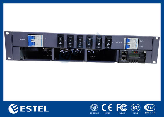 Système de puissance de rectificateur standard de 19 pouces 2U, entrée en courant alternatif et sortie en courant continu pour cabinet télécom