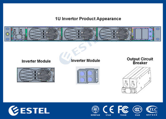 -48VDC à 220VAC 1U Compact Height Inverter DC à l'alimentation en courant alternatif Pour le système d'alimentation télécom