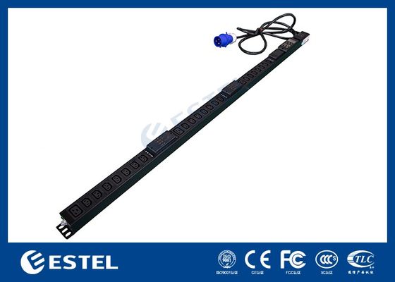 PDU vertical noir 200 - 240VAC 32A avec prises C13 / C19 pour la distribution d'alimentation