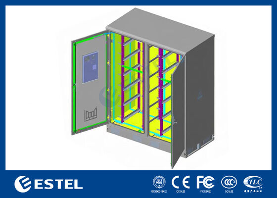 Armoire électrique extérieure IP65 42U à double compartiment, construction en acier inoxydable SUS316