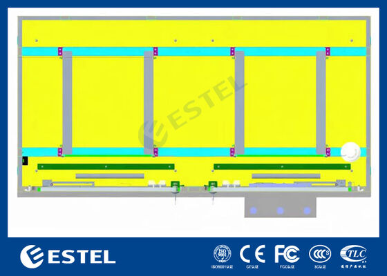 Armoire électrique extérieure double compartiment IP65 42U – RAL7035, construction en acier galvanisé de 1,5 mm et en acier inoxydable SUS316 pour une durabilité et une protection accrues