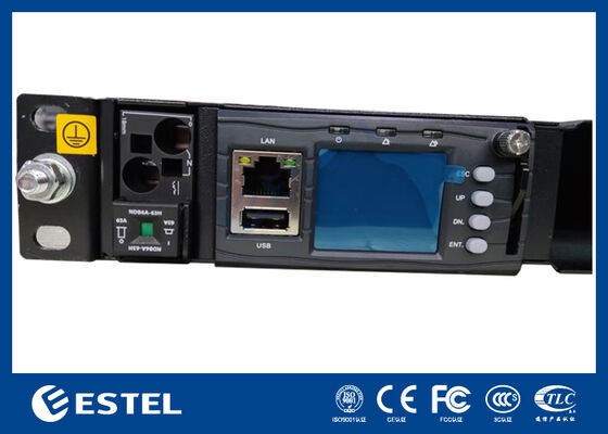 Système d'alimentation CC télécom monté en rack 1U avec distribution intégrée et contrôleur intelligent