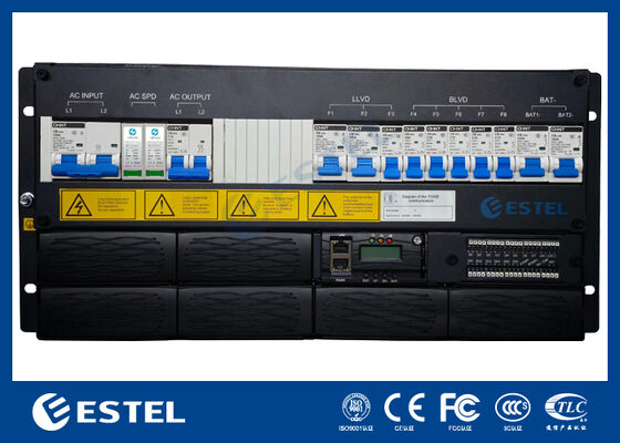 Système de rectificateur modulaire de télécommunications de 18 kW avec distribution d'alimentation en courant alternatif et continu