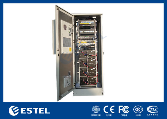 Armoire électrique extérieure pour télécommunications avec refroidissement intégré 4 modules de batterie au lithium 48V 200Ah et système d'alimentation