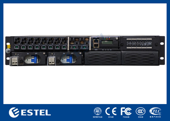 ET48100P5E22 Système de distribution d'énergie en courant continu monté sur un rack pour les réseaux de télécommunications avec 8 sorties d'alimentation 2 entrées de batterie et surveillance intégrée