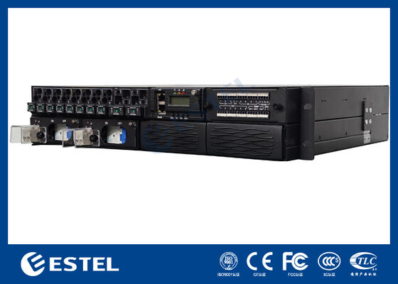 ET48100P5E22 Système de distribution d'énergie en courant continu monté sur un rack pour les réseaux de télécommunications avec 8 sorties d'alimentation 2 entrées de batterie et surveillance intégrée