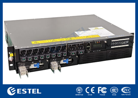 ET48100P5E22 Système de distribution d'énergie en courant continu monté sur un rack pour les réseaux de télécommunications avec 8 sorties d'alimentation 2 entrées de batterie et surveillance intégrée
