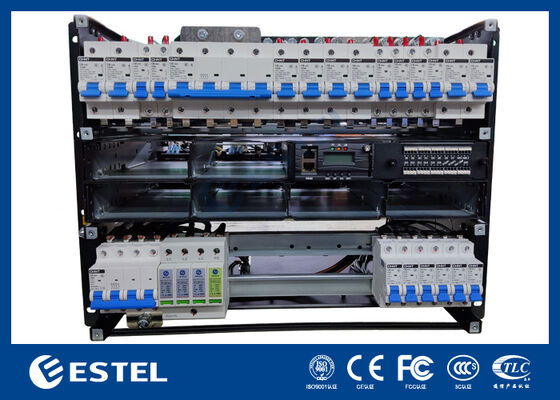 Système compact de distribution d'électricité en courant continu pour les réseaux de télécommunications et les infrastructures de communication avec SPD de protection intégré MCB et surveillance intelligente